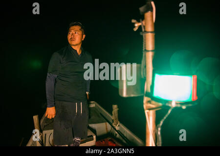 Takiya - ryo Unterwasserjagd auf See Hanama, Hamamatsu, Japan Stockfoto