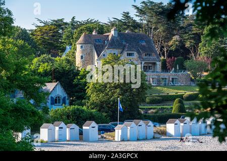 Frankreich, Finistere, Aven Land, Nevez, Port Manec'h, der Strand und Manoir Dalmore Boutique Hotel Stockfoto