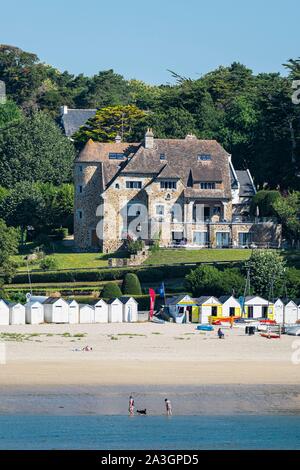 Frankreich, Finistere, Aven Land, Nevez, Port Manec'h, der Strand und Manoir Dalmore Boutique Hotel Stockfoto