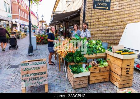 Schweden, Grafschaft Vastra Gotaland, Ulricehamn, Rochat Familie Bericht, Markt Tag Stockfoto