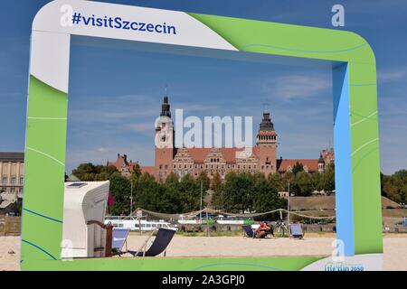 Polen, Westpommern, Smolecin (Szczecin), der Oder und der Stadtmauer (Boleslaw Chrobry ich den Mutigen, der erste polnische König Boleslaw Chrobry ICH), Leiter der Abteilung (Westpommern Westpommern) Stockfoto