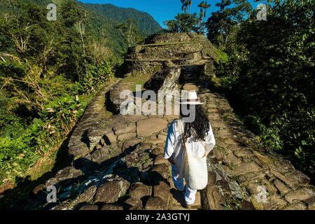 Kolumbien, Sierra Nevada de Santa Marta, Tayrona Park, Trek der verlorenen Stadt, eingetragenes Weltkulturerbe der UNESCO Stockfoto