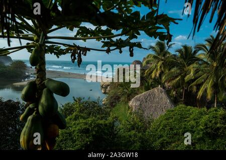 Kolumbien, Sierra Nevada de Santa Marta, Parc Tayrona, Maloka Barlovento Hotel Stockfoto