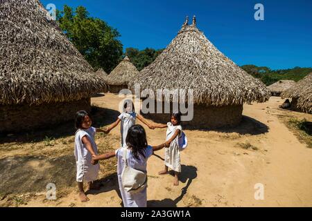 Kolumbien, Sierra Nevada de Santa Marta, Palomino, anonyme kogi Dorf Stockfoto