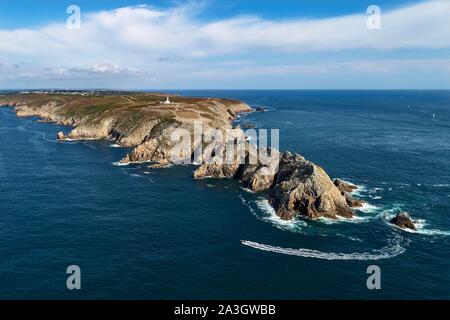 Frankreich, Finistere, Mer d'Iroise, Cap Sizun, Plogoff, Pointe du Raz (Vue ein? rienne), klassifiziert Große nationale Website Stockfoto