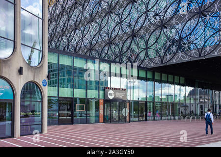 Eingang zu den REP, der Birmingham Repertory Theatre im Zentrum von Birmingham Stockfoto