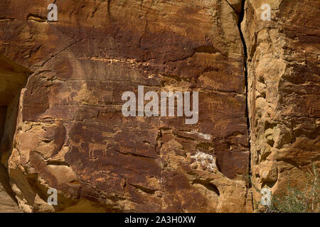 Native American Rock Kunst in 9-mile Canyon, Utah, USA Stockfoto