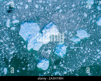 USA, Alaska, Luftaufnahme von shattered Eisberge in der Nähe von kalben Gesicht von LeConte Gletscher östlich von Petersburg Stockfoto