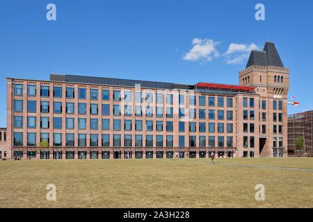 Frankreich, Nord, Lille, Bezirk von Bois Blancs, EuraTechnologies business park Pole der Exzellenz der TIC der Lille Metropole, die sich in der Blan Lafont, ist eine alte Spinnerei 1900 gewidmet Stockfoto