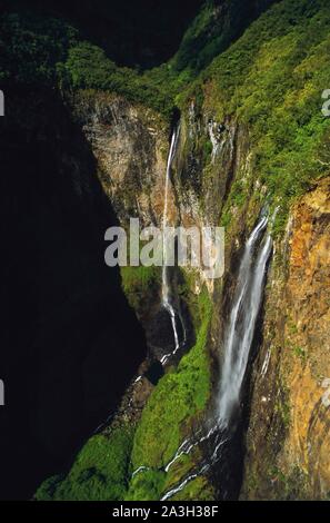 Frankreich, Reunion, Canyons, Cascade 200 m von Trou de Fer Stockfoto