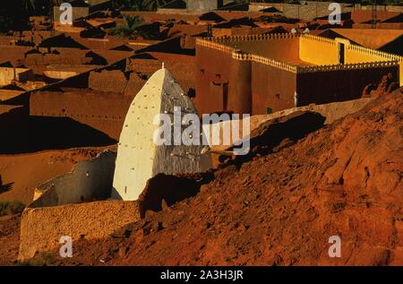 Algerien, Great Western Erg, Sahara, Timimoun, alte Ksar von Timimoun Stockfoto