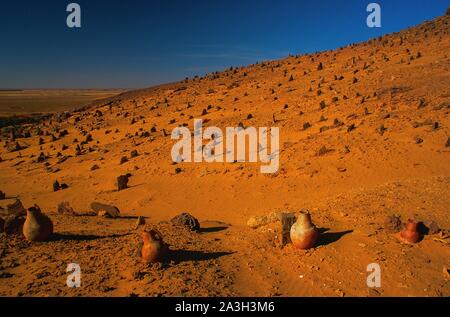 Algerien, Great Western Erg, Sahara, Timimoun, Timimoun oase Friedhof Stockfoto