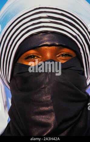 Algerien, Tamanrasset, Porträts von Tuareg an Tafsit Partei Stockfoto
