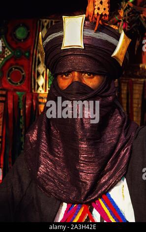 Algerien, Tamanrasset, Porträts von Tuareg an Tafsit Partei Stockfoto