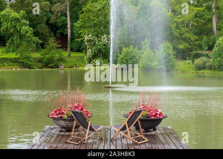 Frankreich, Paris, Orleans, Jardin des Plantes (Botanischer Garten), See Stockfoto