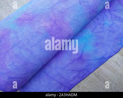 Abstrakte Tie Dye Canvas Wirkung Textur Hintergrund. Stoff für Kreuzstich. Stockfoto