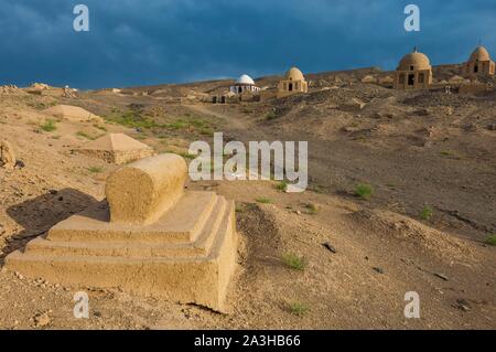 China, Xinjiang autonome Region, Turfan oder Turpan, Uigurische tumbs und Mausoleen Stockfoto