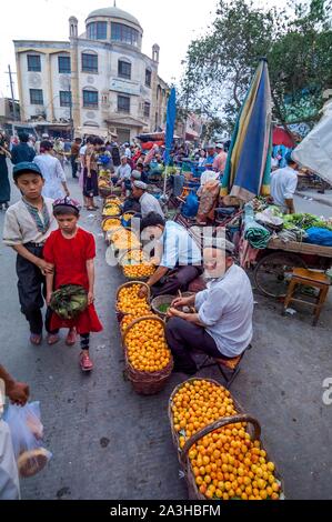 China, Xinjiang autonome Region, Kashgar, Altstadt, Markt Stockfoto