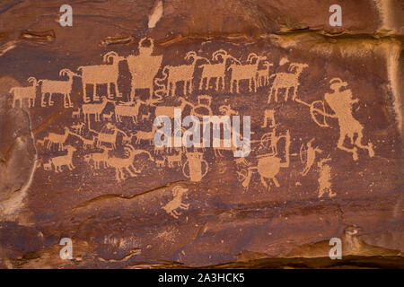 Native American Rock Kunst in 9-mile Canyon, Utah, USA Stockfoto