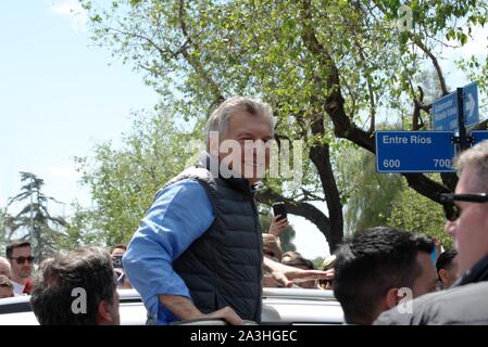 Mendoza, Argentinien. 2019-10-05 - Argentinische Präsident Mauricio Macri bei einer Wahlkampfveranstaltung während seiner Rallye zur Wiederwahl. Stockfoto