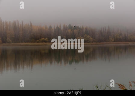 Herbst in der Laguna de Uña in Cuenca, Spanien Stockfoto