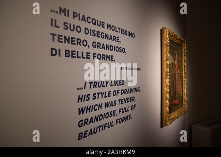 Roma, Italien. 08 Okt, 2019. 'Canova. Eterna Bellezza"-Ausstellung im Museo di Roma im Palazzo Braschi, der großen italienischen Bildhauers Antonio Canova (Foto von Matteo Nardone/Pacific Press) Quelle: Pacific Press Agency/Alamy Leben Nachrichten gewidmet Stockfoto