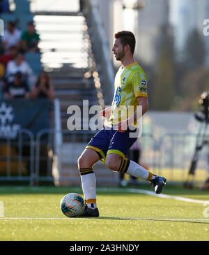 8. Oktober 2019; Langley Park, Perth, Western Australia, Australien; Welt Mini Football Federation World Cup; Australien gegen Saudi-Arabien, Lachlan Maiorane von Australien den Ball Stockfoto