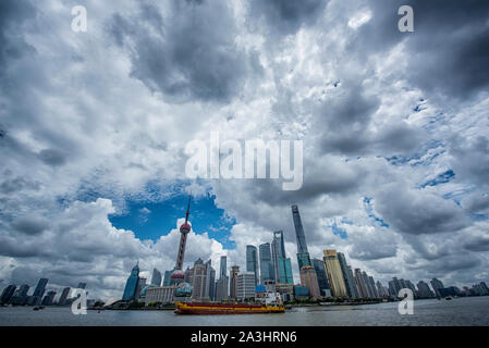 Ansicht der Stadt von Shaghai vom Fluss Stockfoto