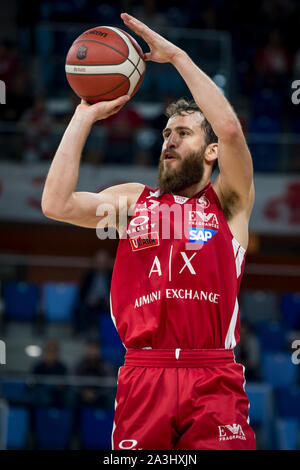 Mailand, Italien. 07 Okt, 2019. Sergio Rodriguez (AX Armani Exchange Olimpia Milano) während Legabasket Serie A Basketball match AX Armani Exchange Olimpia Milano vs Pallacanestro Triest in Milano, Palalido Allianz Cloud, der Home Team gewann 88-74. Italien 6. Oktober 2019. (Foto von Matteo Cogliati/Pacific Press) Quelle: Pacific Press Agency/Alamy leben Nachrichten Stockfoto