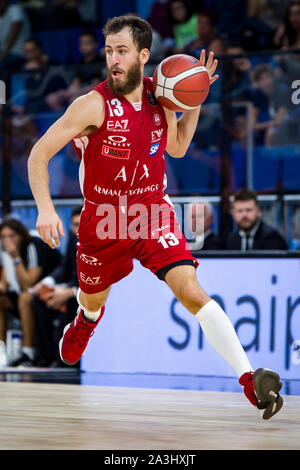 Mailand, Italien. 06 Okt, 2019. Sergio Rodriguez (AX Armani Exchange Olimpia Milano) während Legabasket Serie A Basketball match AX Armani Exchange Olimpia Milano vs Pallacanestro Triest in Milano, Palalido Allianz Cloud, der Home Team gewann 88-74. Italien 6. Oktober 2019. (Foto von Matteo Cogliati/Pacific Press) Quelle: Pacific Press Agency/Alamy leben Nachrichten Stockfoto