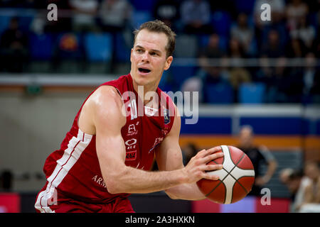 Mailand, Italien. 07 Okt, 2019. Michael Roll (AX Armani Exchange Olimpia Milano) während Legabasket Serie A Basketball match AX Armani Exchange Olimpia Milano vs Pallacanestro Triest in Milano, Palalido Allianz Cloud, der Home Team gewann 88-74. Italien 6. Oktober 2019. (Foto von Matteo Cogliati/Pacific Press) Quelle: Pacific Press Agency/Alamy leben Nachrichten Stockfoto