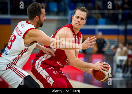 Mailand, Italien. 07 Okt, 2019. Michael Roll (AX Armani Exchange Olimpia Milano) während Legabasket Serie A Basketball match AX Armani Exchange Olimpia Milano vs Pallacanestro Triest in Milano, Palalido Allianz Cloud, der Home Team gewann 88-74. Italien 6. Oktober 2019. (Foto von Matteo Cogliati/Pacific Press) Quelle: Pacific Press Agency/Alamy leben Nachrichten Stockfoto