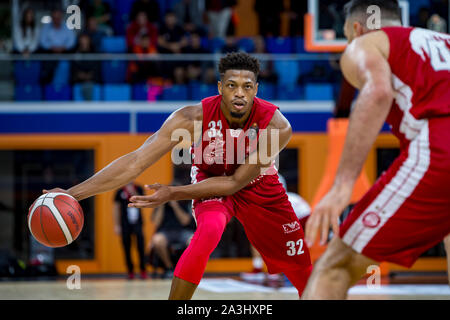 Mailand, Italien. 07 Okt, 2019. Jeff Brooks (AX Armani Exchange Olimpia Milano) während Legabasket Serie A Basketball match AX Armani Exchange Olimpia Milano vs Pallacanestro Triest in Milano, Palalido Allianz Cloud, der Home Team gewann 88-74. Italien 6. Oktober 2019. (Foto von Matteo Cogliati/Pacific Press) Quelle: Pacific Press Agency/Alamy leben Nachrichten Stockfoto