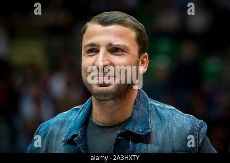 Desio, Italien. 07 Okt, 2019. Manuchar Markoshviliduring Manu Tag vor Legabasket Serie A Basketball match Acqua S. Bernardo Pallacanestro Cantu' vs Grissin Bon Reggio Emilia. Host-Team gewann ein Spiel nie in Diskussion mit der Kerbe von 75-92 in Desio, Pala Banco Desio, Italien, 6. Oktober 2019. (Foto von Matteo Cogliati/Pacific Press) Quelle: Pacific Press Agency/Alamy leben Nachrichten Stockfoto