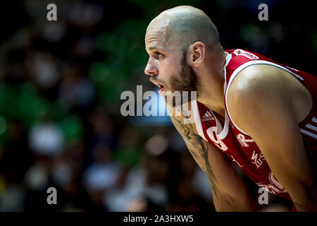 Desio, Italien. 07 Okt, 2019. David Vojvoda (Grissin Bon Reggio Emilia) während Legabasket Serie A Basketball match Acqua S. Bernardo Pallacanestro Cantu' vs Grissin Bon Reggio Emilia. Host-Team gewann ein Spiel nie in Diskussion mit der Kerbe von 75-92 in Desio, Pala Banco Desio, Italien, 6. Oktober 2019. (Foto von Matteo Cogliati/Pacific Press) Quelle: Pacific Press Agency/Alamy leben Nachrichten Stockfoto