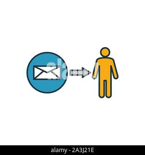 Direkte Nachricht Symbol. Umrisse gefüllt kreative Anklicken aus der Werbung icons Collection. Premium direkte Nachricht Symbol für Ui, ux, Anwendungen, Software und Stock Vektor
