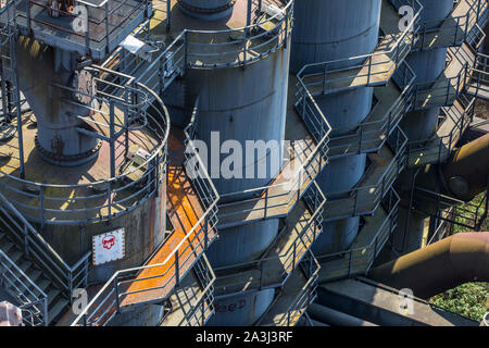 Duisburg Landschaftspark Nord, ehemaligen Hüttenwerk in Duisburg Meidrich, Gasreinigung Werk West, Deutschland Stockfoto