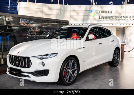 Maserati Levante, a mid-size Luxury crossover SUV, in Shanghai Pudong International Airport. Stockfoto