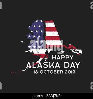 Gerne Alaska Tag Grafik für T-Shirt oder andere Drucke. Retro US Flag Staat logo Emblem oder Poster. Jahrgang Hand gezeichneten Stil. Vektor Stock Vektor