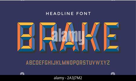 3D moderne Schrift. Farbenfrohe, moderne Alphabet und 3d Font Stock Vektor