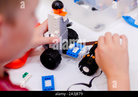 Robotik Workshop für Kinder. Stockfoto