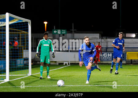 Kingston, UK. 08 Okt, 2019. Scott Wagstaff der AFC Wimbledon während der Leasing.com Trophy Match zwischen AFC Wimbledon und Leyton Orient im Cherry Red Records Stadion, Kingston, England am 8. Oktober 2019. Foto von Carlton Myrie/PRiME Media Bilder. Credit: PRiME Media Images/Alamy leben Nachrichten Stockfoto