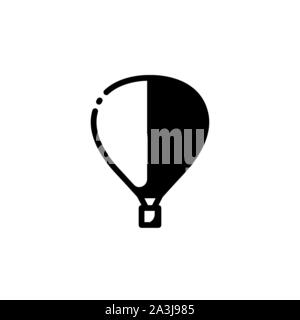 Ballon schwarz glyph Icon, Flugzeuge Vector Illustration auf weißem Hintergrund Stock Vektor