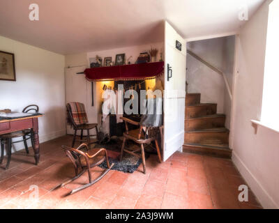 Das Wohnzimmer der Viktorianischen Ära Marshmans Kröte Loch Cottage in der Nähe von Ludham auf der Norfolk Broads Stockfoto