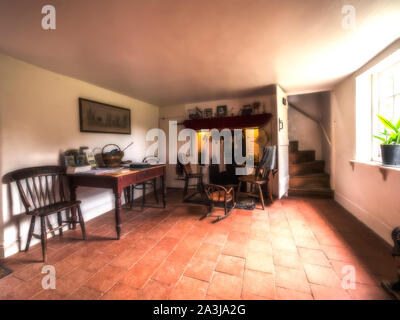 Das Wohnzimmer der Viktorianischen Ära Marshmans Kröte Loch Cottage in der Nähe von Ludham auf der Norfolk Broads Stockfoto