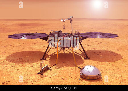 Station auf dem Planeten Mars. Elemente dieses Bild wurde von der NASA eingerichtet. Stockfoto