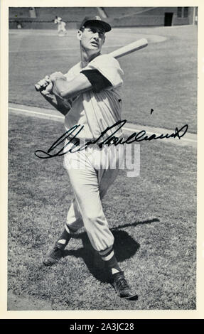 Autographiertes Foto des legendären Baseballspieler Ted Williams der Boston Red Sox Stockfoto