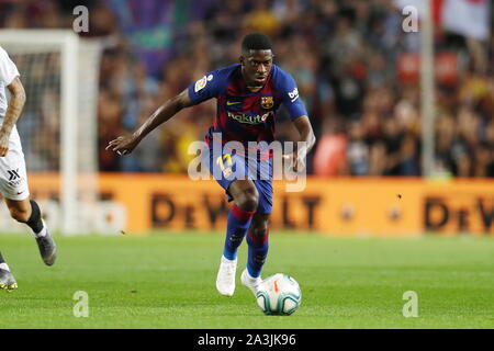 Barcelona, Spanien. 6. Okt, 2019. Armenian Dembele (Barcelona) Fußball: Spanisch "La Liga Santander' Match zwischen dem FC Barcelona 4-0 FC Sevilla im Camp Nou in Barcelona, Spanien. Credit: mutsu Kawamori/LBA/Alamy leben Nachrichten Stockfoto