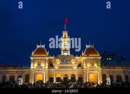Das Gebäude des Volkskomitees in Ho Chi Minh Stadt Vietnam Stockfoto