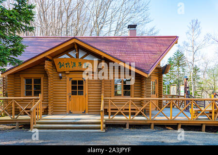 Kushiro-Shitsugen-Station, einen Bahnhof in der Kushiro Shitsugen National Park, Hokkaido, Japan Stockfoto